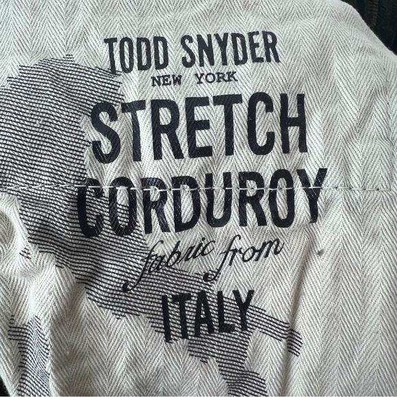 TODD SNYDER | Men’s Slim Fit Green Corduroy Pants Olive Stretch 30x32 - Picture 12 of 13